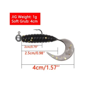 1g hook with grub worm/maggot fishing lures