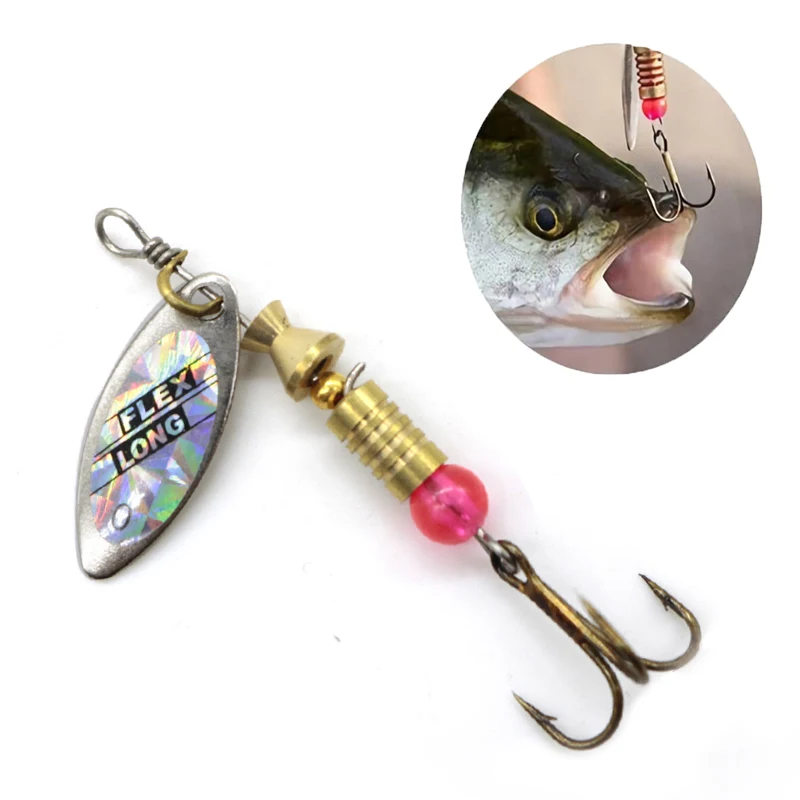 6/10pcs Sequins Lure Metal Bait Single Hook Spinner Hard Bait Trout Bass  Pike Winter Ice Fishing Spoon Tools Accessories